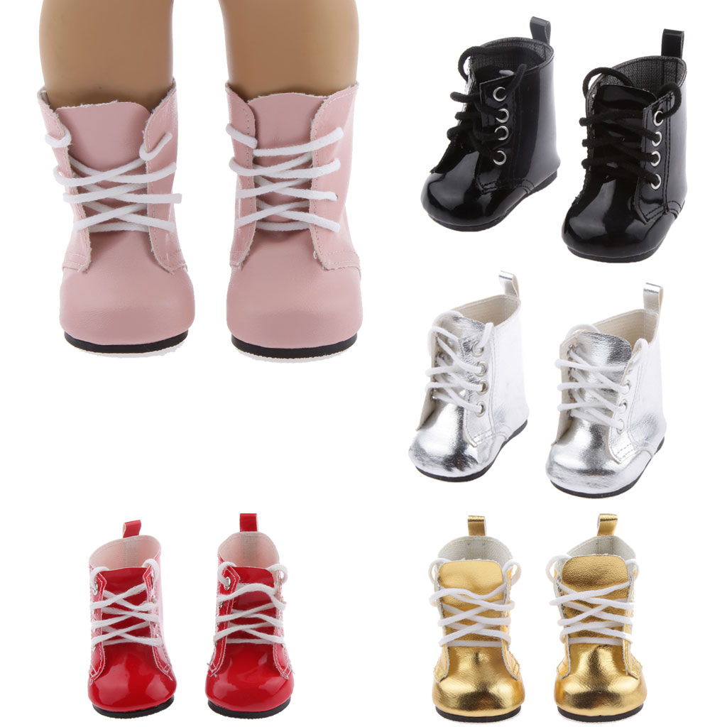 Baby Shoes For 18 inch Doll PU Lace Up  Boots Shoes Journey Dolls ACCS