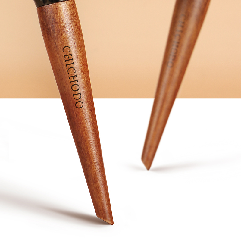 Best of CHICHODO Makeup Brush-Amber Series Carved Tube Animal Hair Brushes-Pony+ Goat Hair Blusher Brush-Peach Shape Pen-Beauty-F233 Reviews & Tips - Image 4