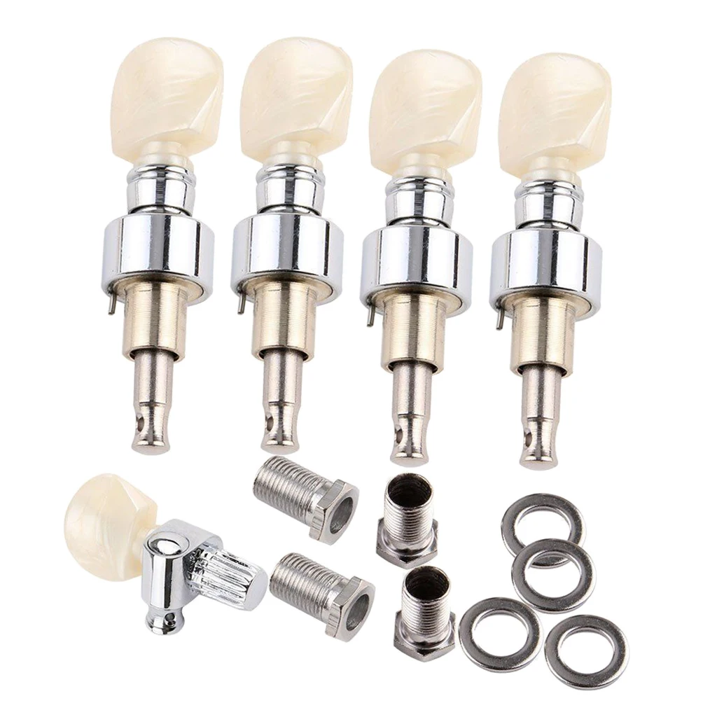 5Pcs 5 String Banjo Replacement Peg/Key Pearled Machine Head Square Button Tuning Tuner Machine Heads