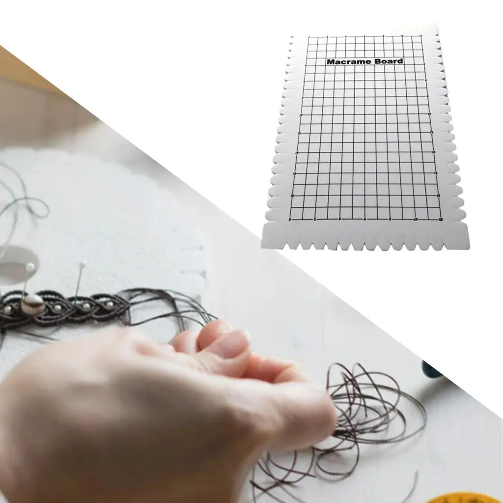 Braiding Board, Rectangle Macrame Braided Cord DIY Macrame String Bracelet Handmade Weaving Plate