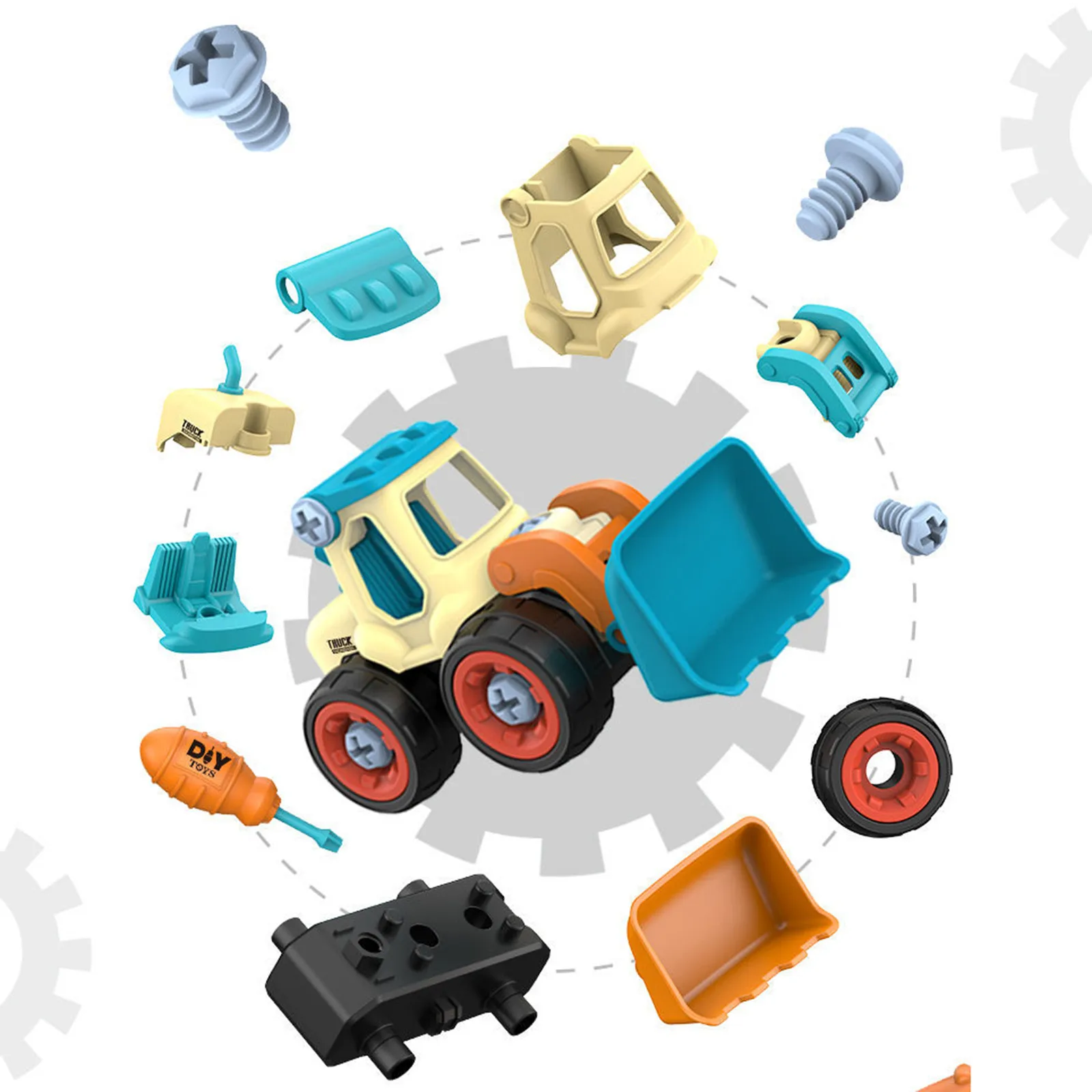 子供の教育分解おもちゃエンジニアリング車DIYネジ式掘削機アセンブリショベルアセンブリおもちゃ|ダイキャスト  車のオモチャ| -  AliExpress