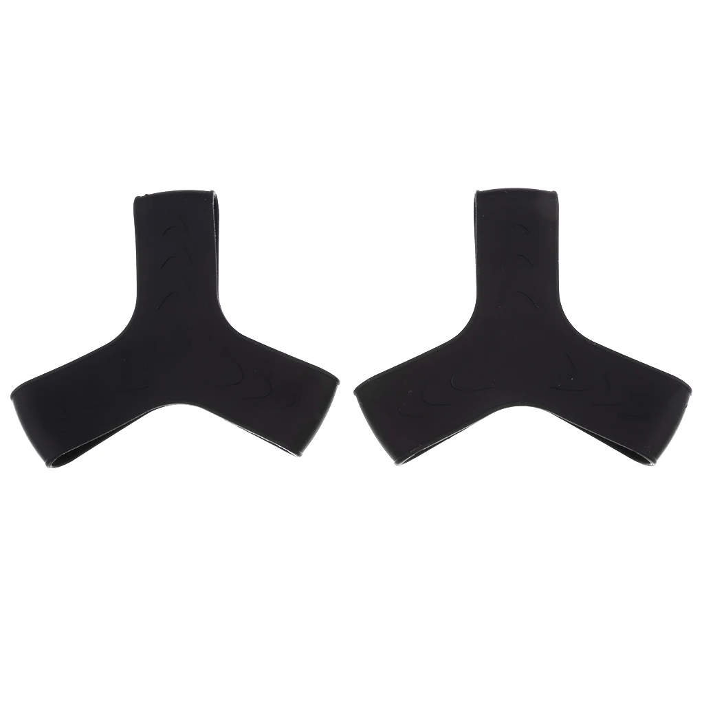 2Pcs Scuba Diving Snorkeling Silicone Fin Keepers Holder/ Gripper Strap Set Silica Gel Swimming Equipment S/M/L Black