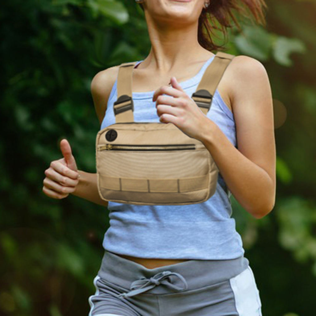 Running Chest Bag Streetwear Shoulder Front Pack Hiking Camping Phone Holder