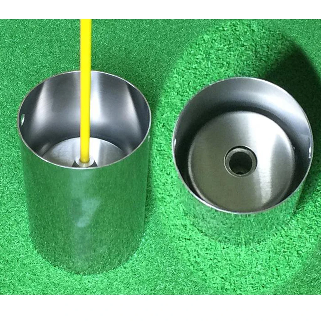 Golf Putting Cup Hole Indoor and Outdoor Putt Flagstick Holder Stainless Steel