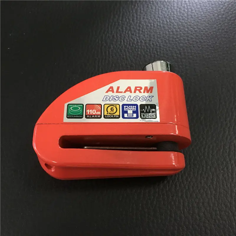 Universial Motorcycle Electrombile Bike Brake Disc Lock Auto Alarm Red