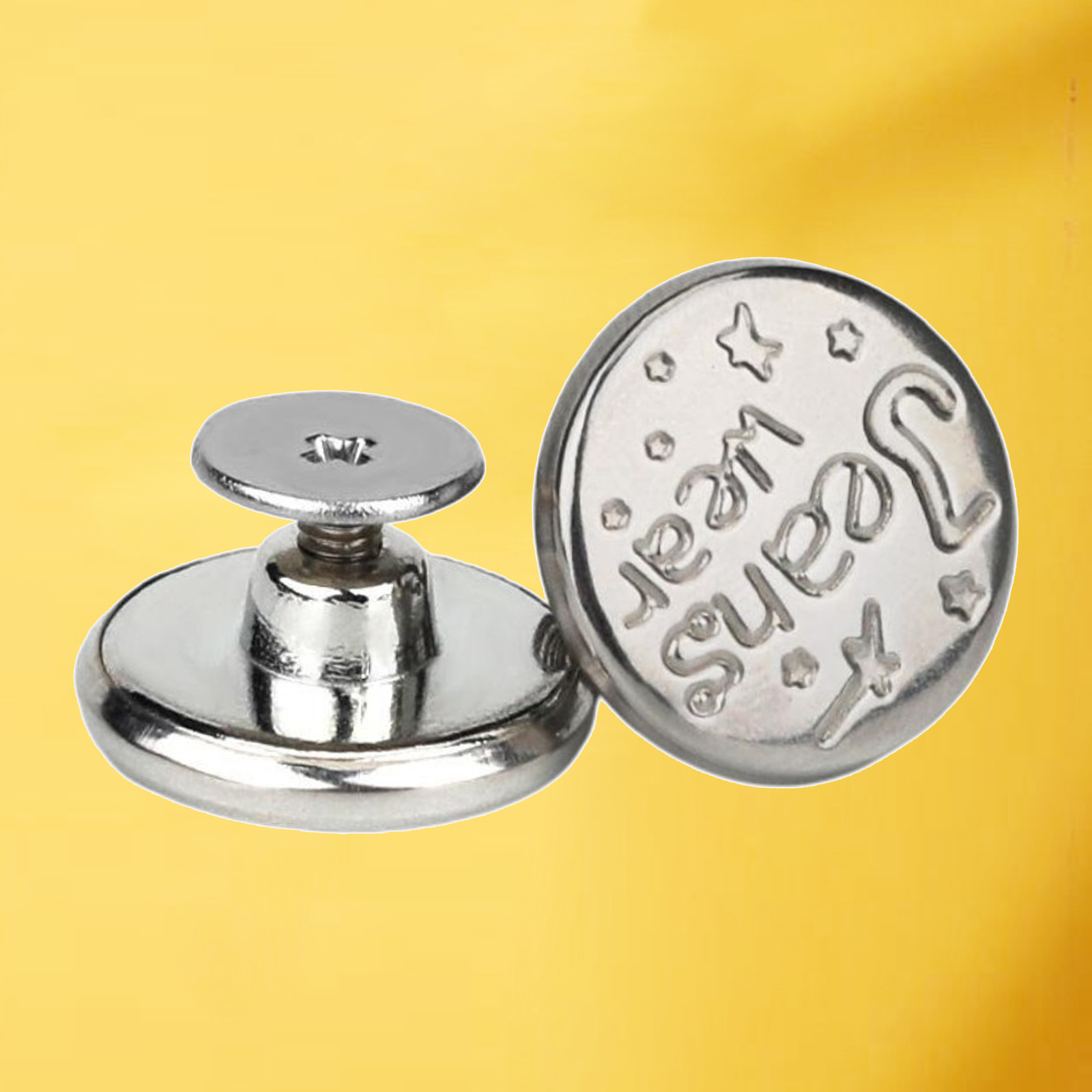 3 Pieces Adjustable Instant Buttons Pins Replacement Removable for Jeans, No Sew, Detachable Pants Button