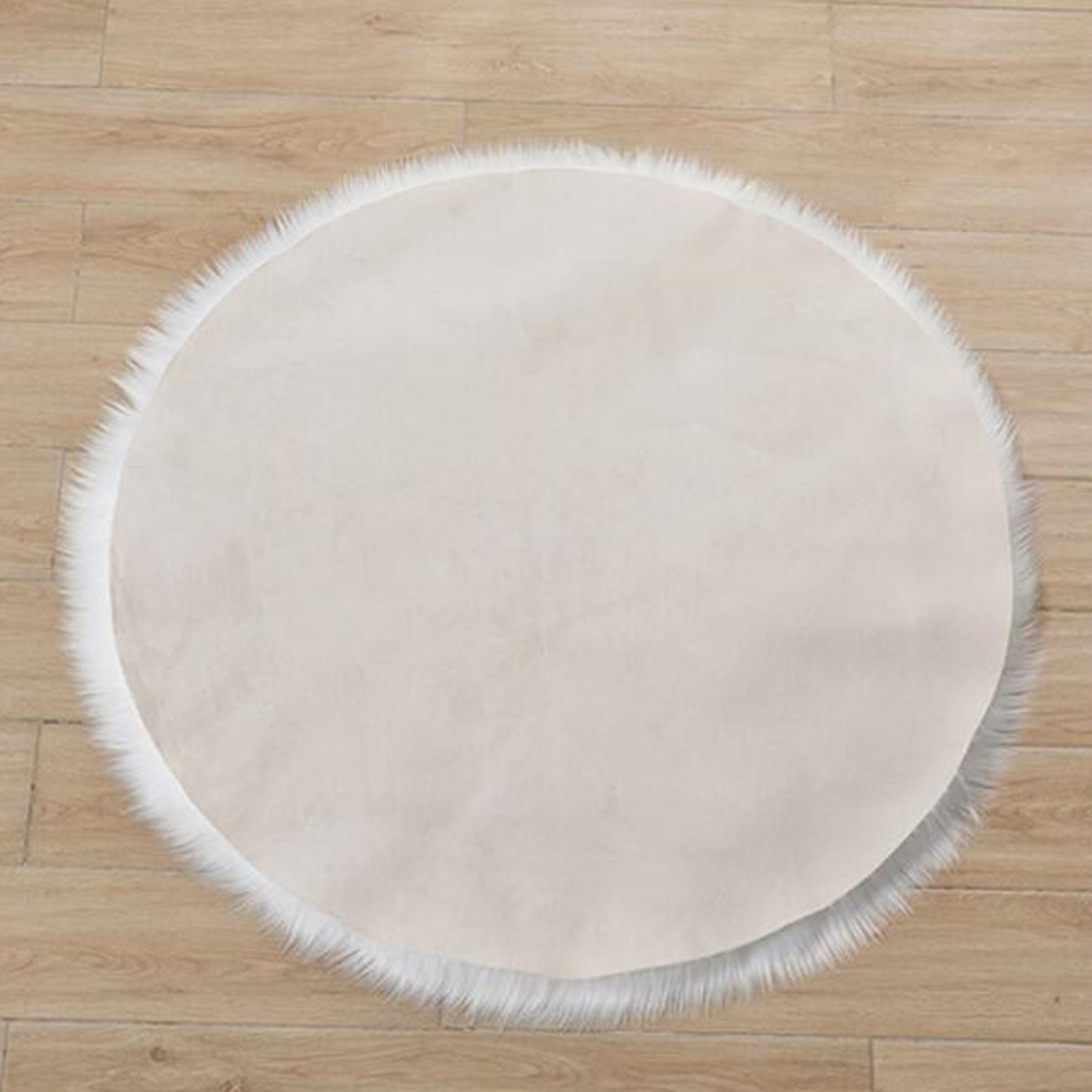Area Rug, 12inch Diameter Round Shaggy Plush Decoration Carpet Mat for Kids Girls Room Princess Castle Floor Christmas Bedroom