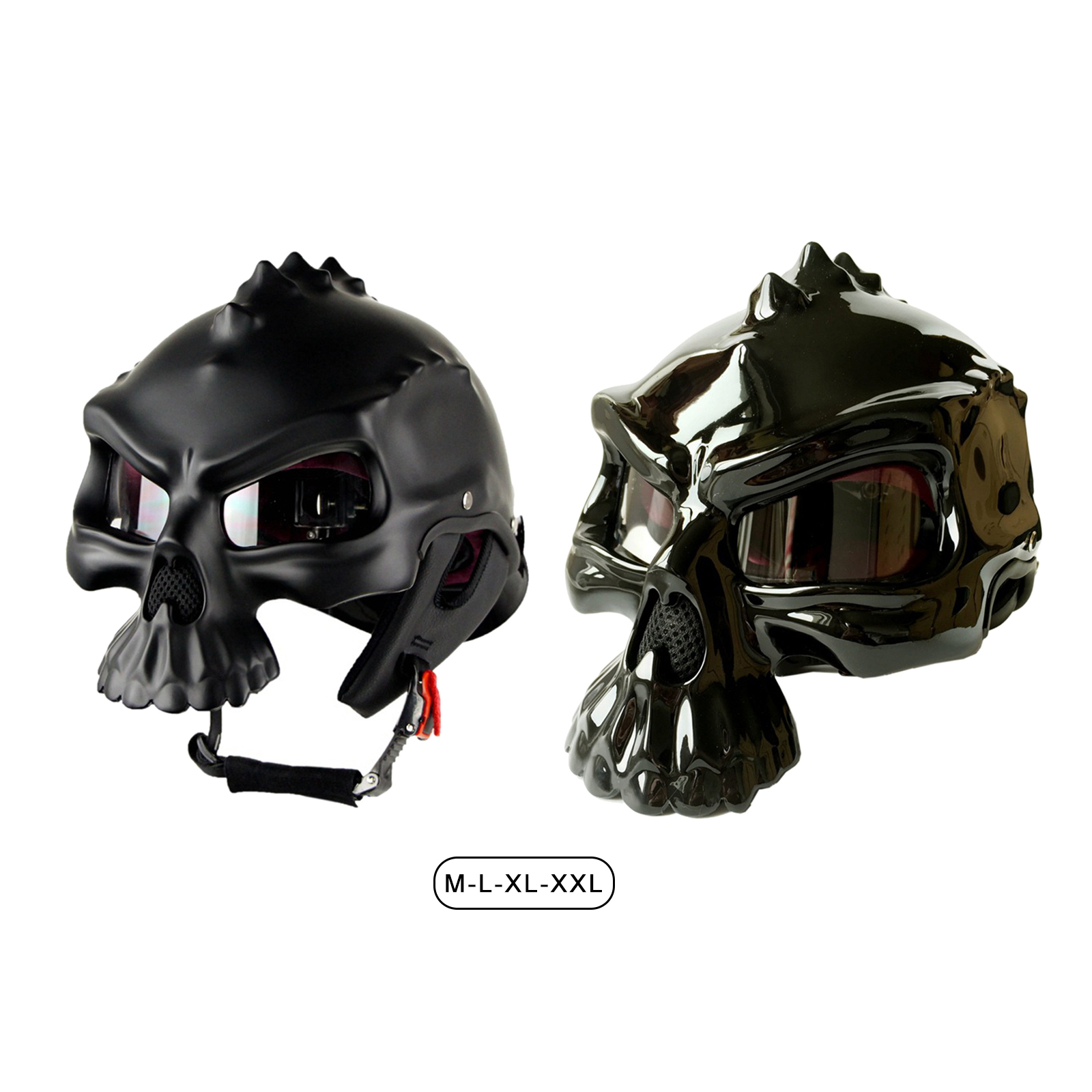 Black Motorcycle Half Helmet Skull Cap fits for Bike Cruiser Chopper Moped Scooter ATV