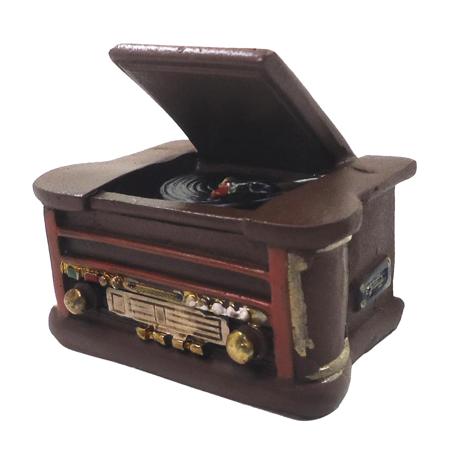 Retro 1/6 Scale Dolls House Resin Record Player Room Furniture Accessory