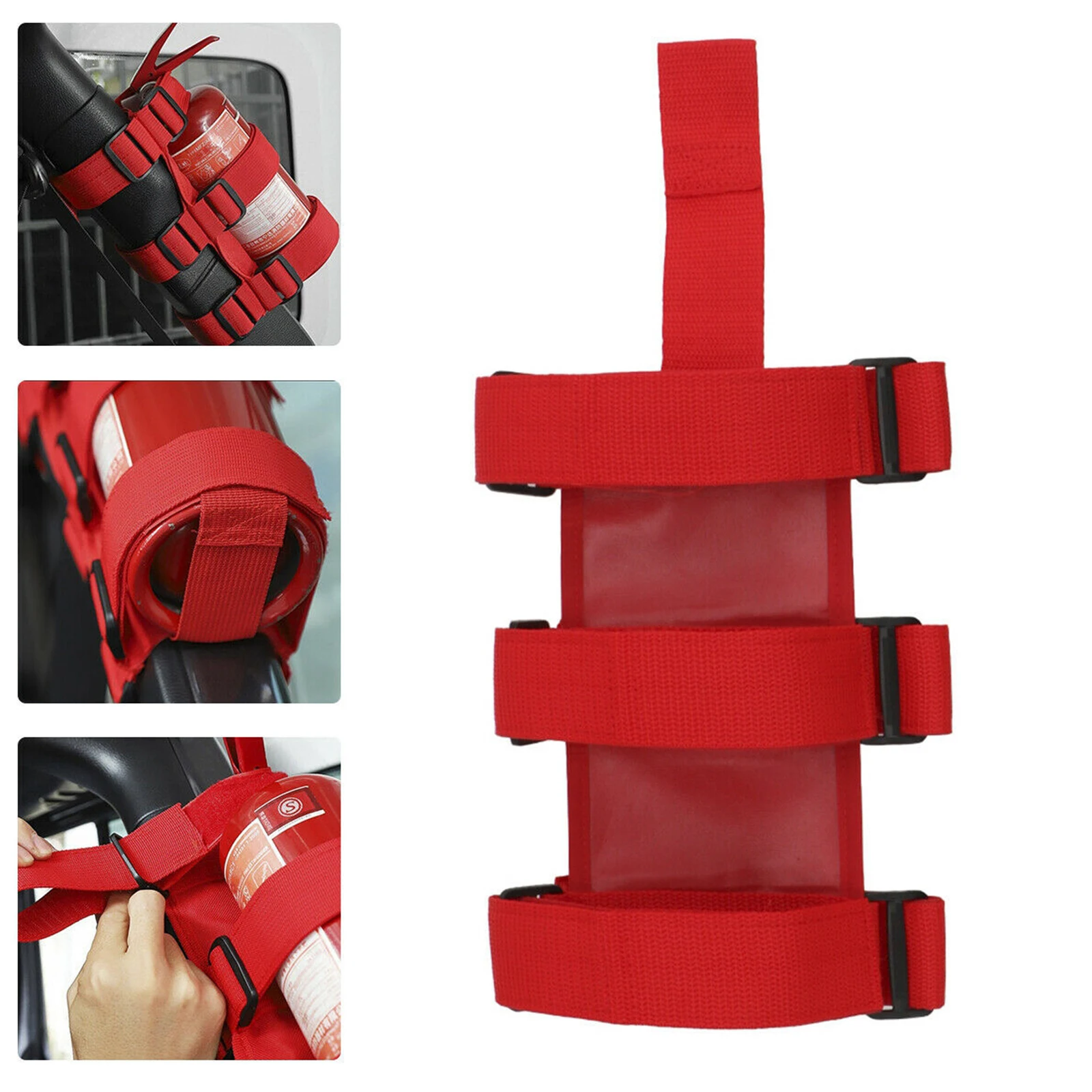 Adjustable Roll Bar Fire Extinguisher Holder Belt for Convenience and Easy to Reach for Jeep Wrangler Accessories