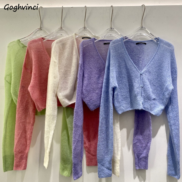 Cardigan Women Retro Japan Style Sexy Summer Knitting Sweet Casual High  Street Fashionable Womens Sweater Elegant Stylish Ins