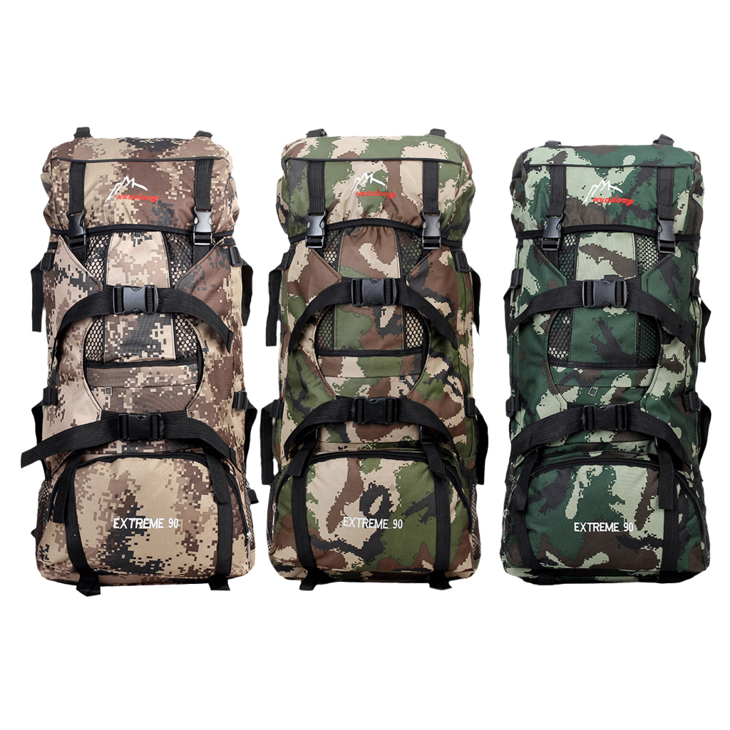 90L Large Hiking Mountaineering Camping Travel Backpack  Outdoor Bag New