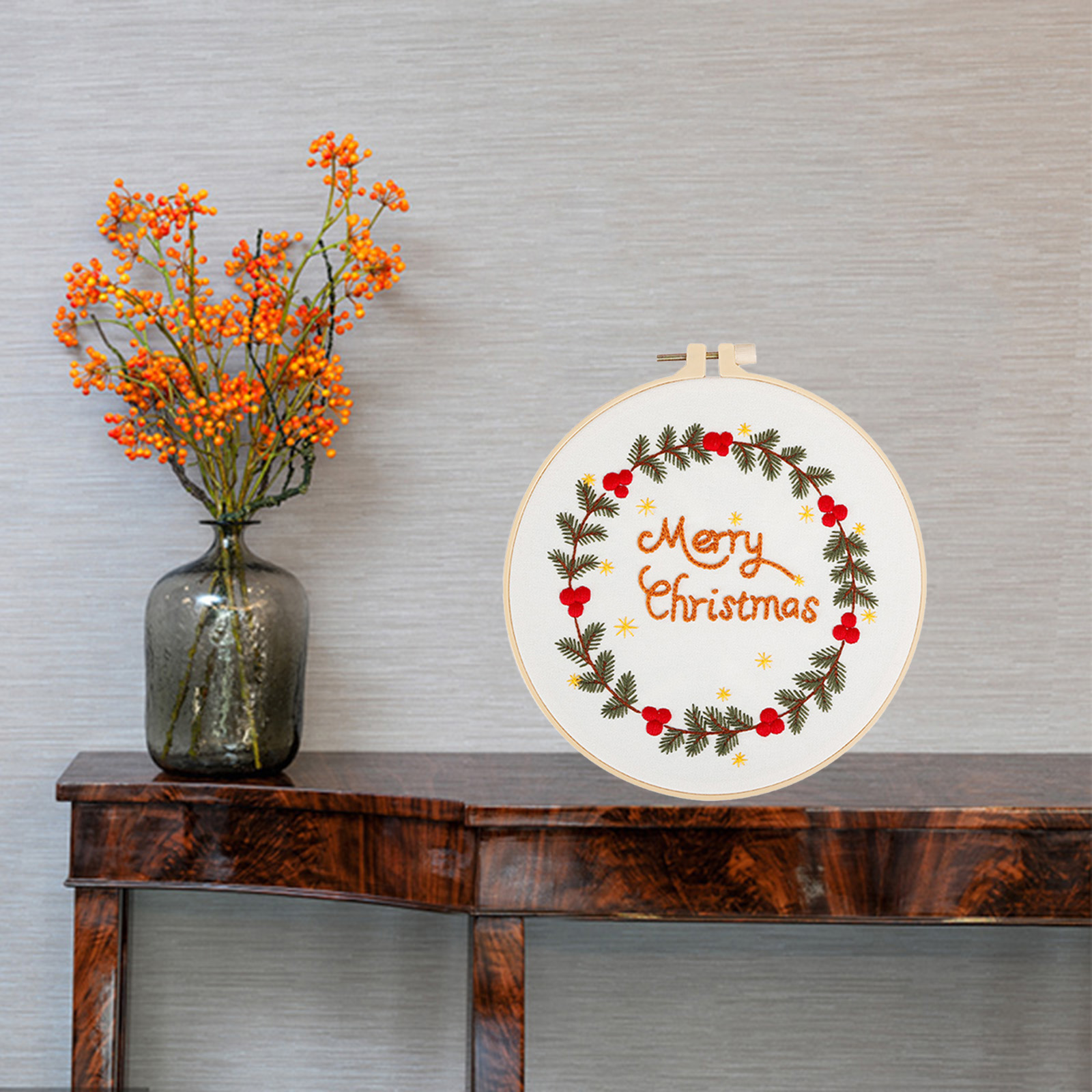 Beginner Embroidery Kit Christmas Figures Cross Stitch Full Range DIY Needlepoint Kit for Adults Kids