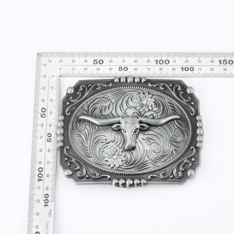 Männer Metall gürtel schnalle DIY westlichen stil kreuz pferd legierung gürtel zubehör mode textur – Detail 3