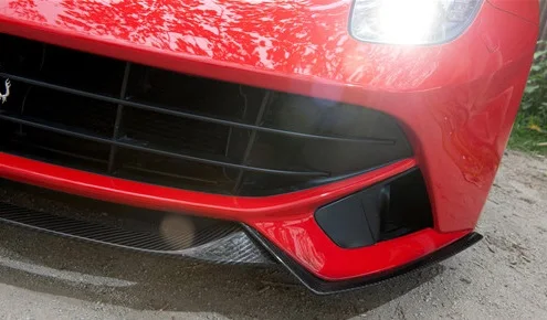 For Ferrari F12 REVO Style Front Lip (3pcs) Carbon Fiber Front Lip Glossy Finish Bumper Splitter Fibre Drift Kit - - Racext 32