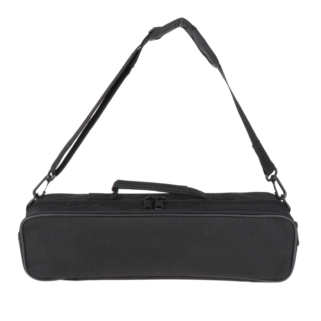 Padded Flute Gig Bag 16 Holes Flute Case with Shoulder Strap and Carry Handle - Black