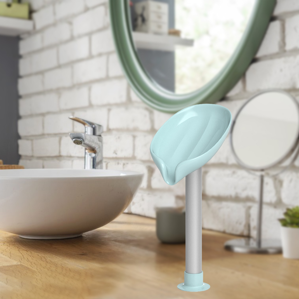 Soap Holder Leaf Shape Bathroom Soap Box Storage Sponge Drain Tray Rack