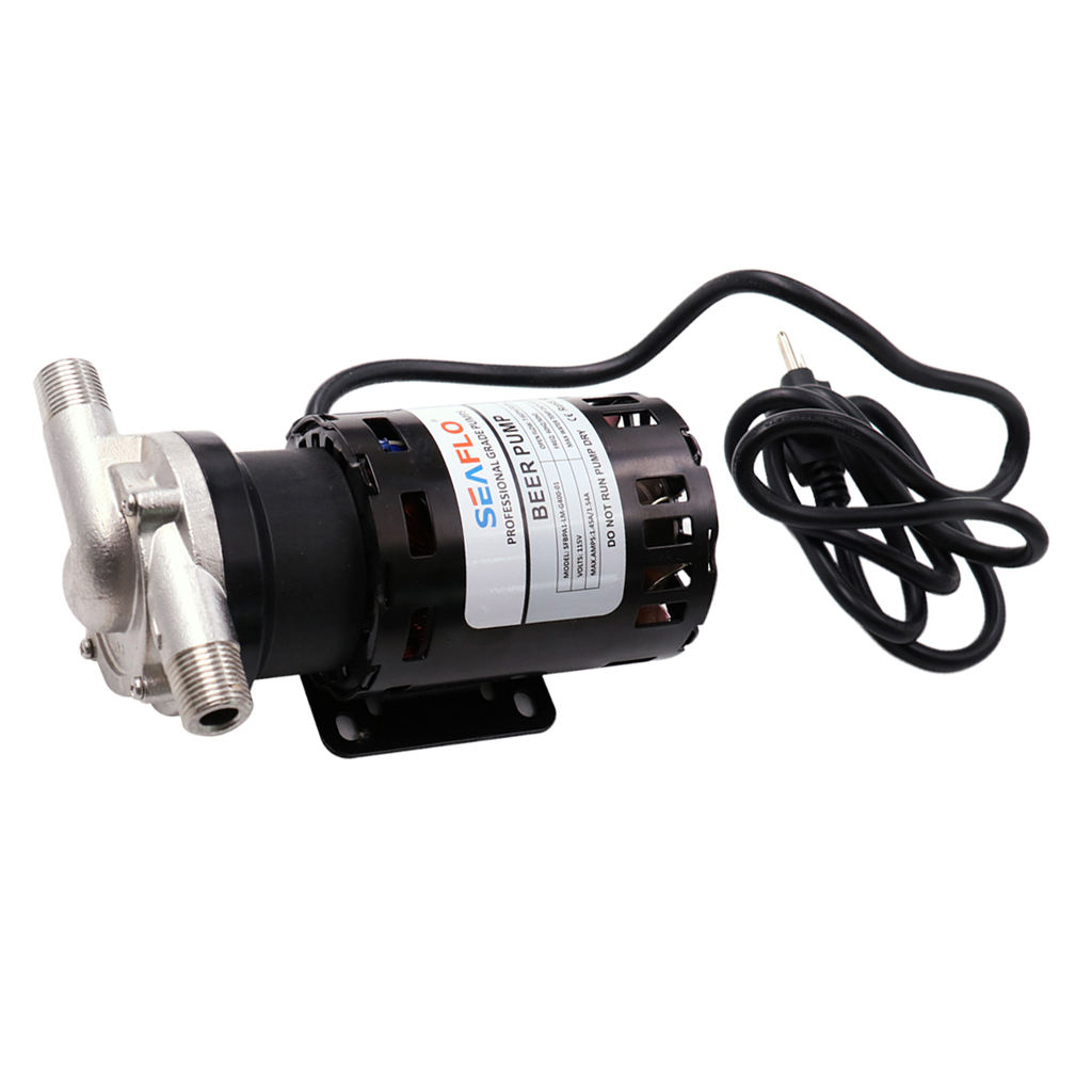 Liquid Pump with Power Plug for Home Brewing&High Temperature Systems -115 V