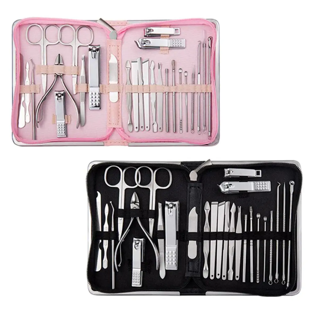 26 in 1 Manicure Set Nail Clippers Kit Pedicure Kit Grooming Tool Nail Scissors Grooming Kit for Men Women Adults Girl