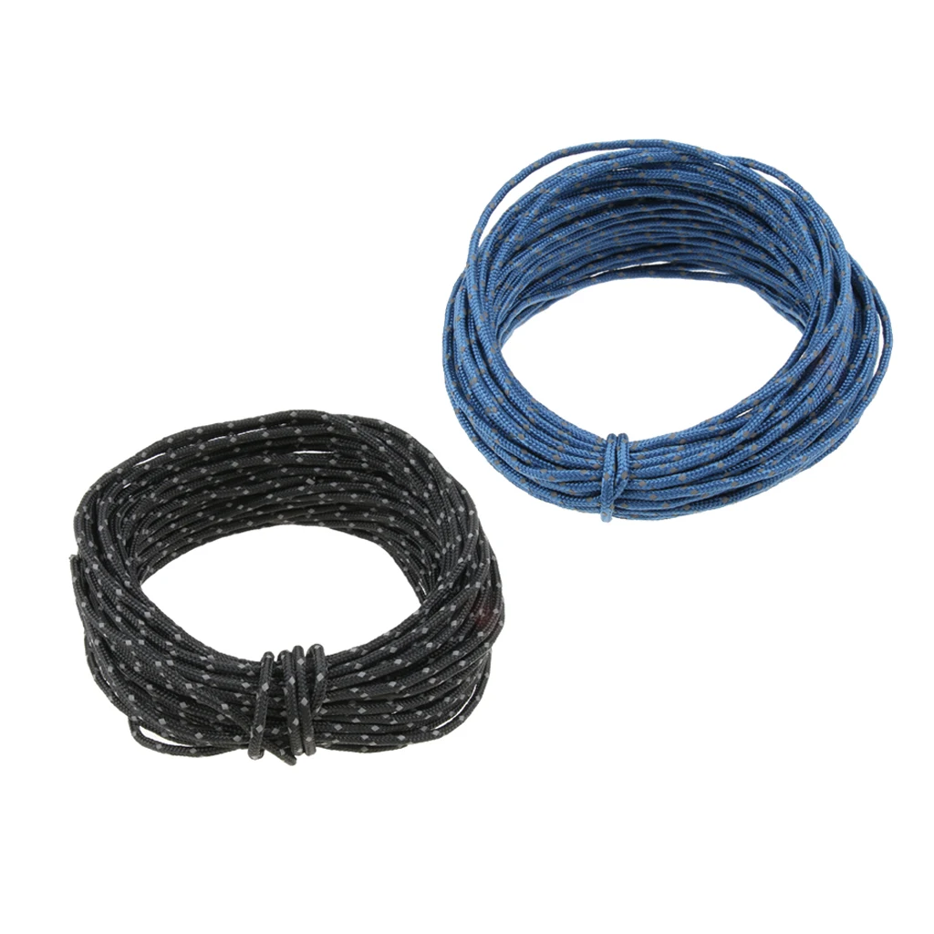 2.5mm 50ft Camping Tent Reflective Guyline Rope Awning Tarp Paracord Outdoor Camping Accessories