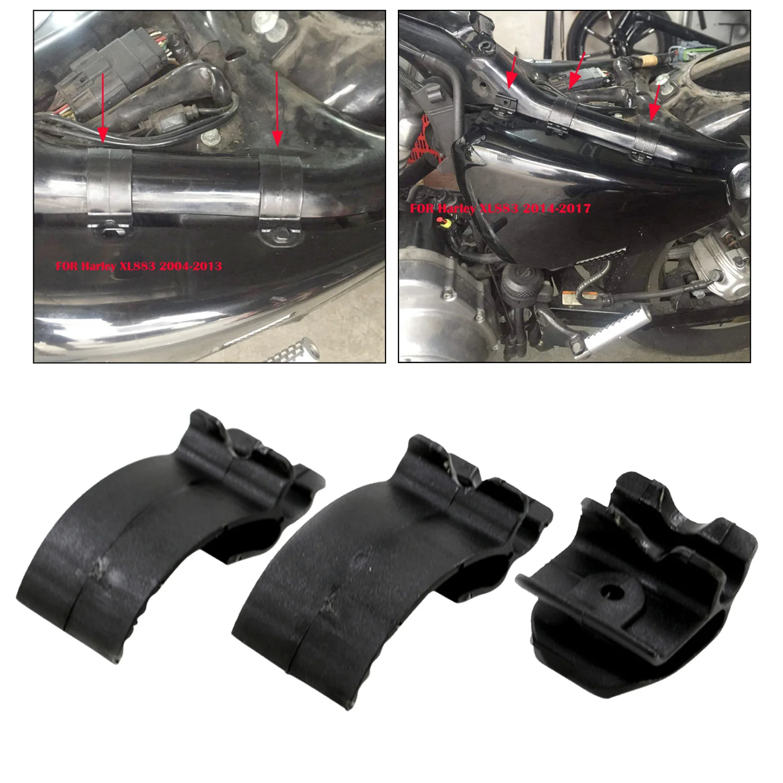 Replacement Side Cover Clips Set for Harley  XL1200 Left Side Battery Cover Mount, Motorcycle Spare Parts