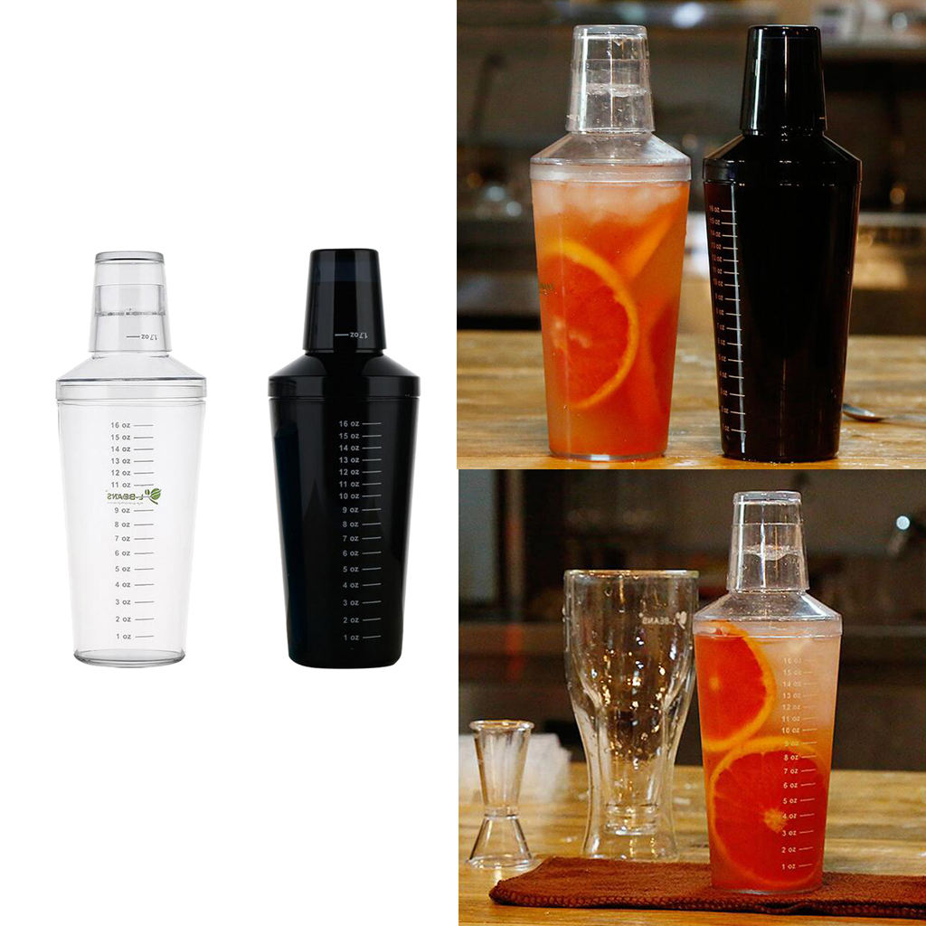 1 piece Plastic Cocktail Shaker Home Bar Martini Shaker Wine Alcohol Mixing Tools Cocktail Jigger/Liquor Mixer, 550ml
