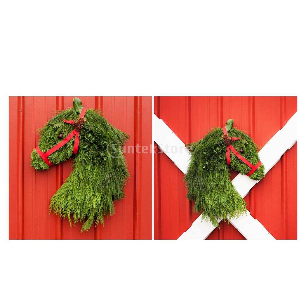 2x Horse Head Wreath Xmas Decor Artificial Wreath Kitchen Festival Decor for Front Door