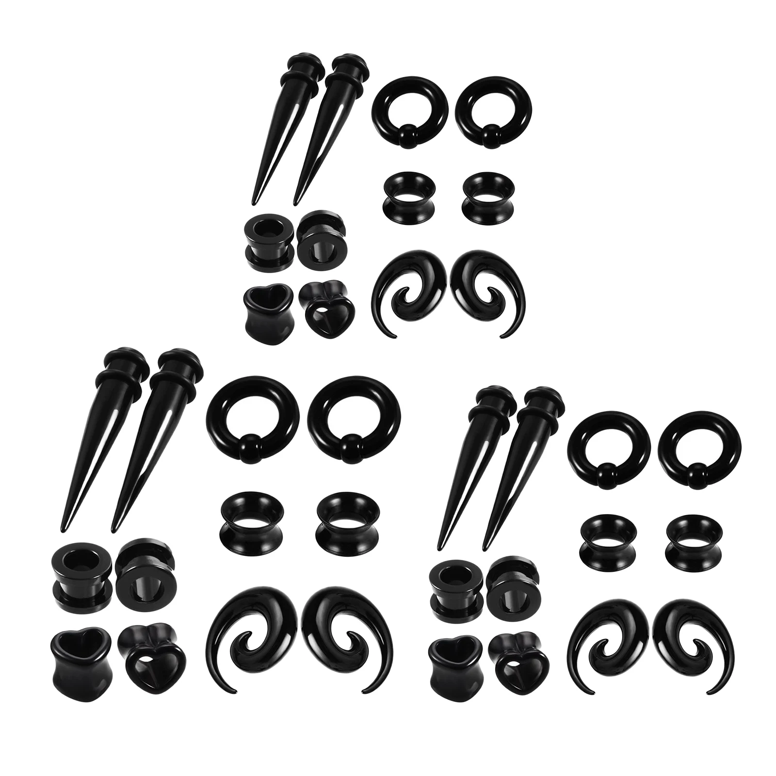 12 Pieces Ear Stretching Kit Set 6/8 / 10mm Acrylic Cone And Plug Body