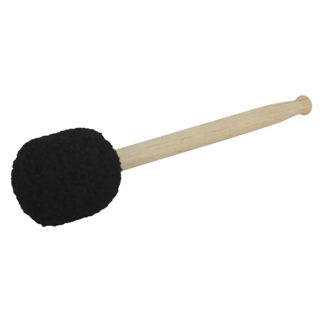 Bass Drum Mallet Timpani Mallet Stick Drum Beater Band Accessory, Wooden Handel Felt Head 16 Inch Long - Black