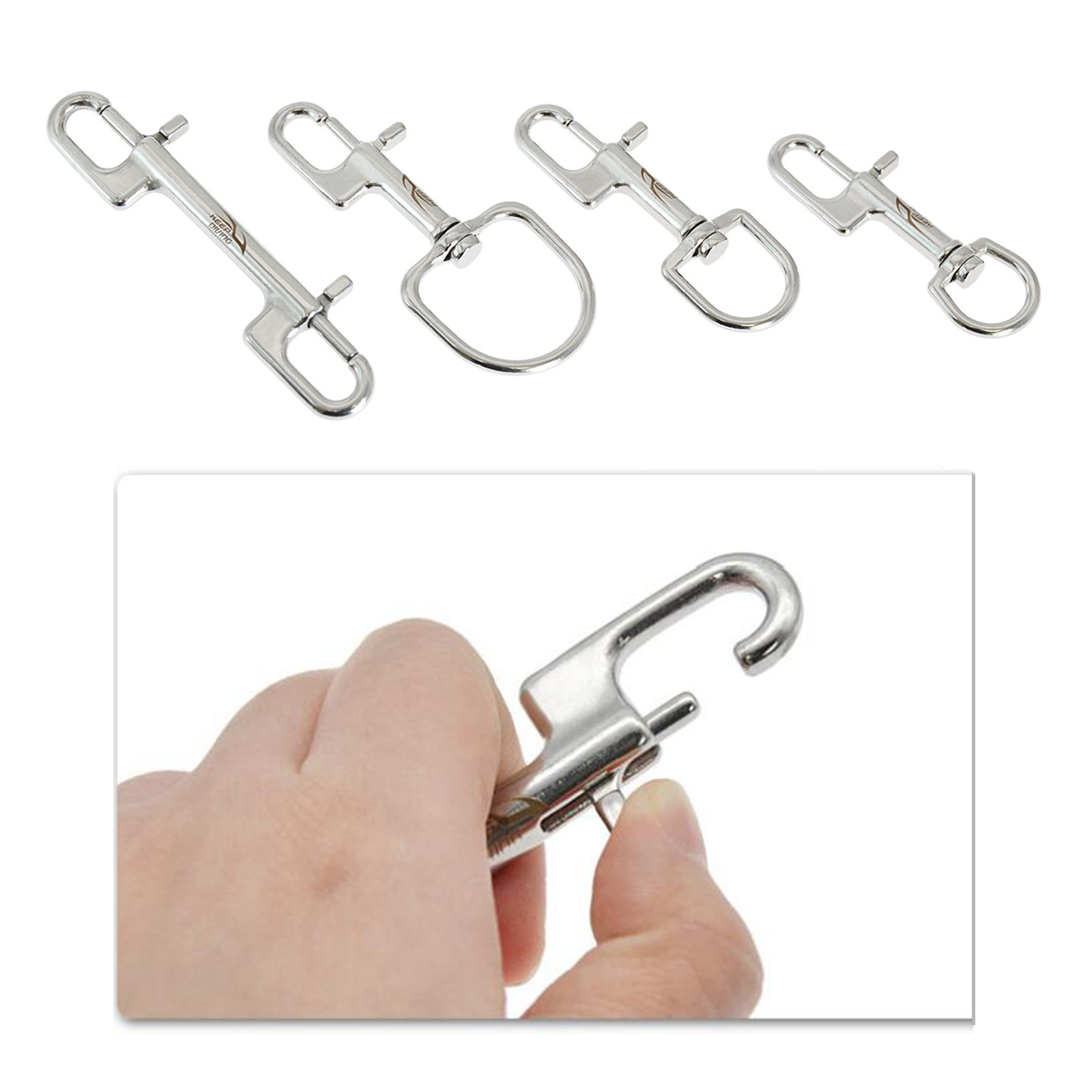 316 Stainless Seel Snap Hook For Dog Leash Key Chain Marine Diving Single Double Snap Hook