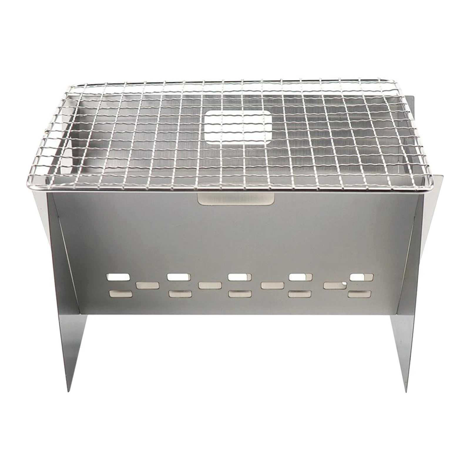 Compact Folding Fire Bowl Stainless Steel Portable Camping Grill for BBQ, Camping, Picnics, Backyards