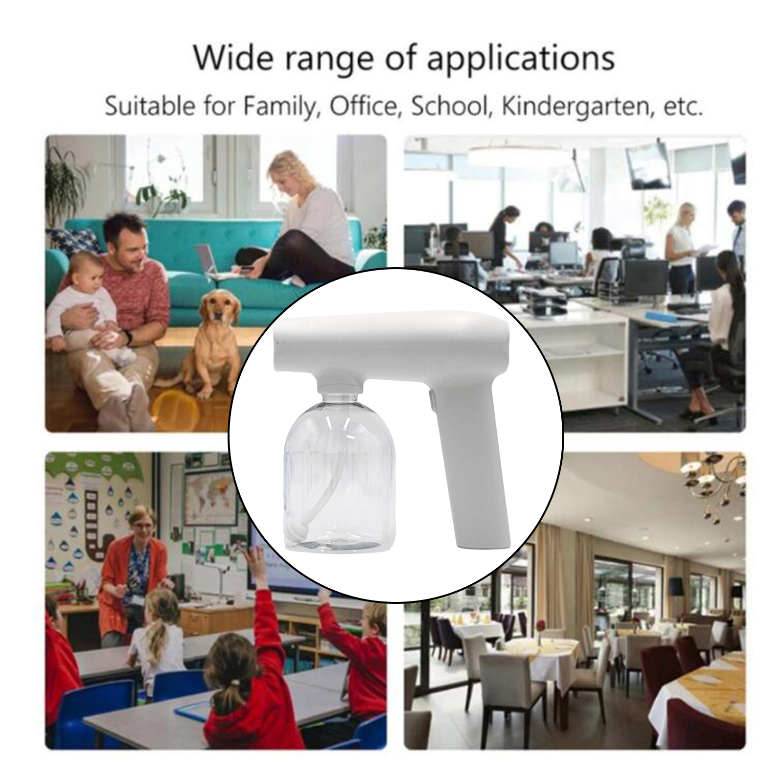 Portable Handheld Nano Atomizer Sprayer Steam Gun 500ML Large Capacity for Travel Home Garden Outdoor Daily Use White