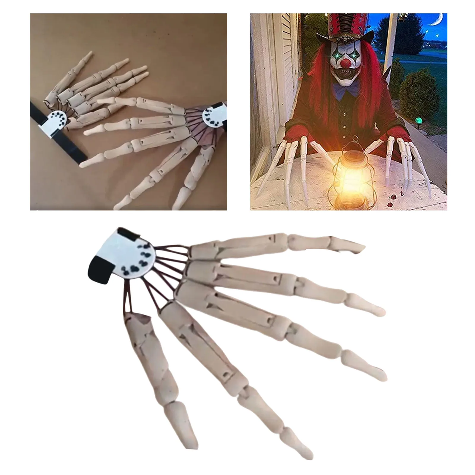 Emulsion Halloween Articulated Fingers Flexible Joint Bend/Stretch Freely Horrible Atmosphere Dress Finger Extensions Cosplay