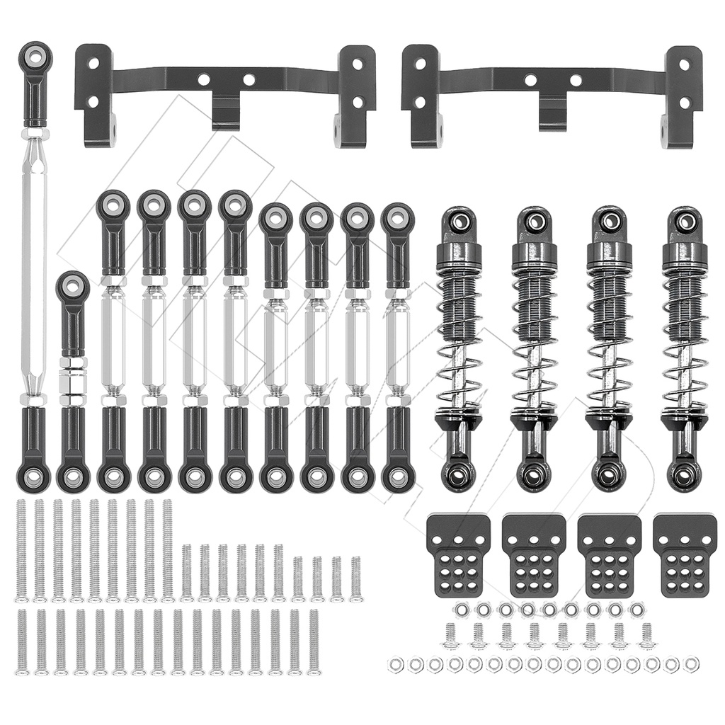 1 Satz WPL C14 C24 C34 C44 C54 MN D90 FJ45 MN98 MN99s Upgrade-Teile, verstellbarer Metallstoßdämpfer mit Pleuel-Kit – Detail 10