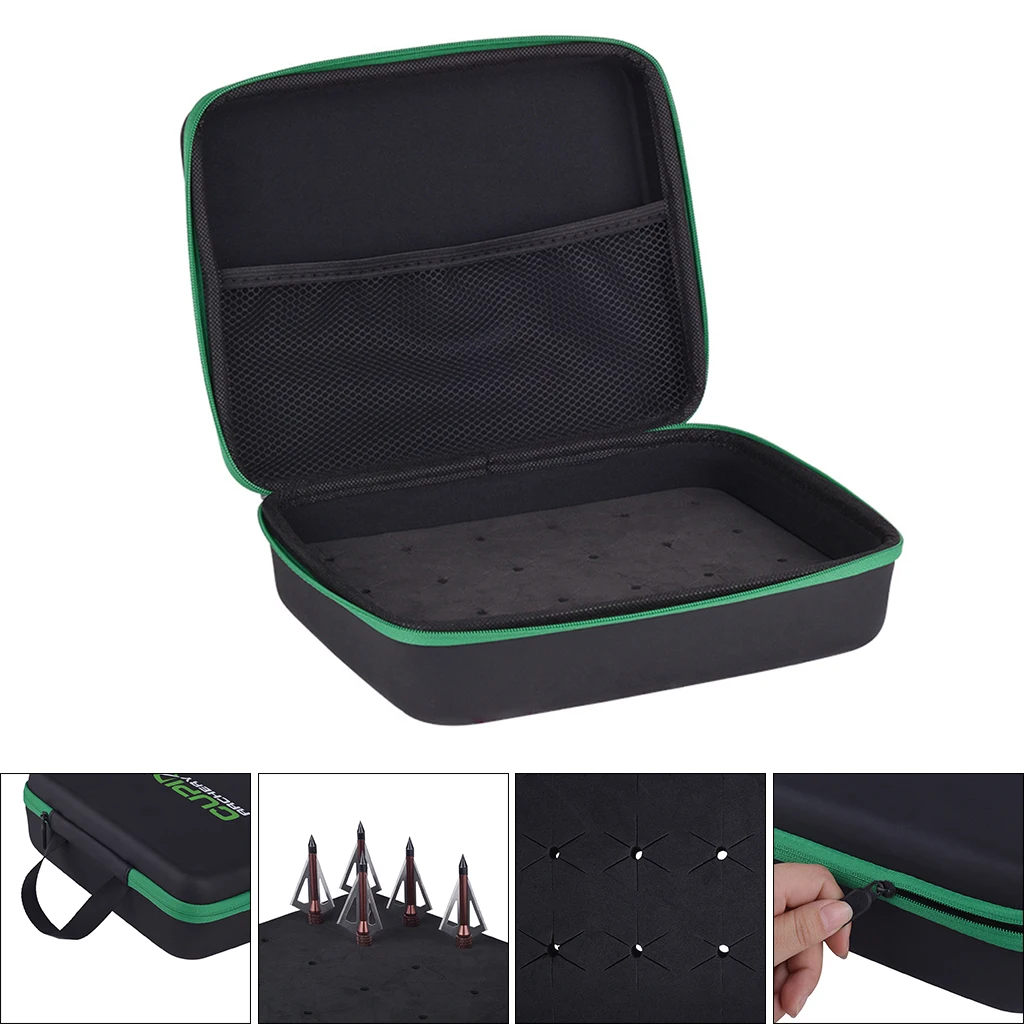 Broadhead Box Holder with Foam Insert Archery Accessories Storage Case Shockproof Heavy Duty for Hunting Fishing