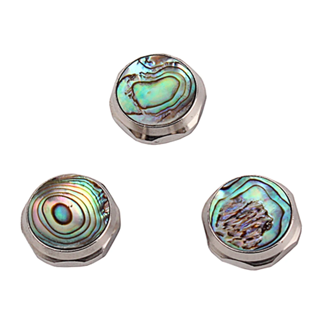 Set of 3 Trumpet Valve Finger Buttons Colorful Shell Repair Parts Valve Caps Accessories Musical Instruments Collections, Shell