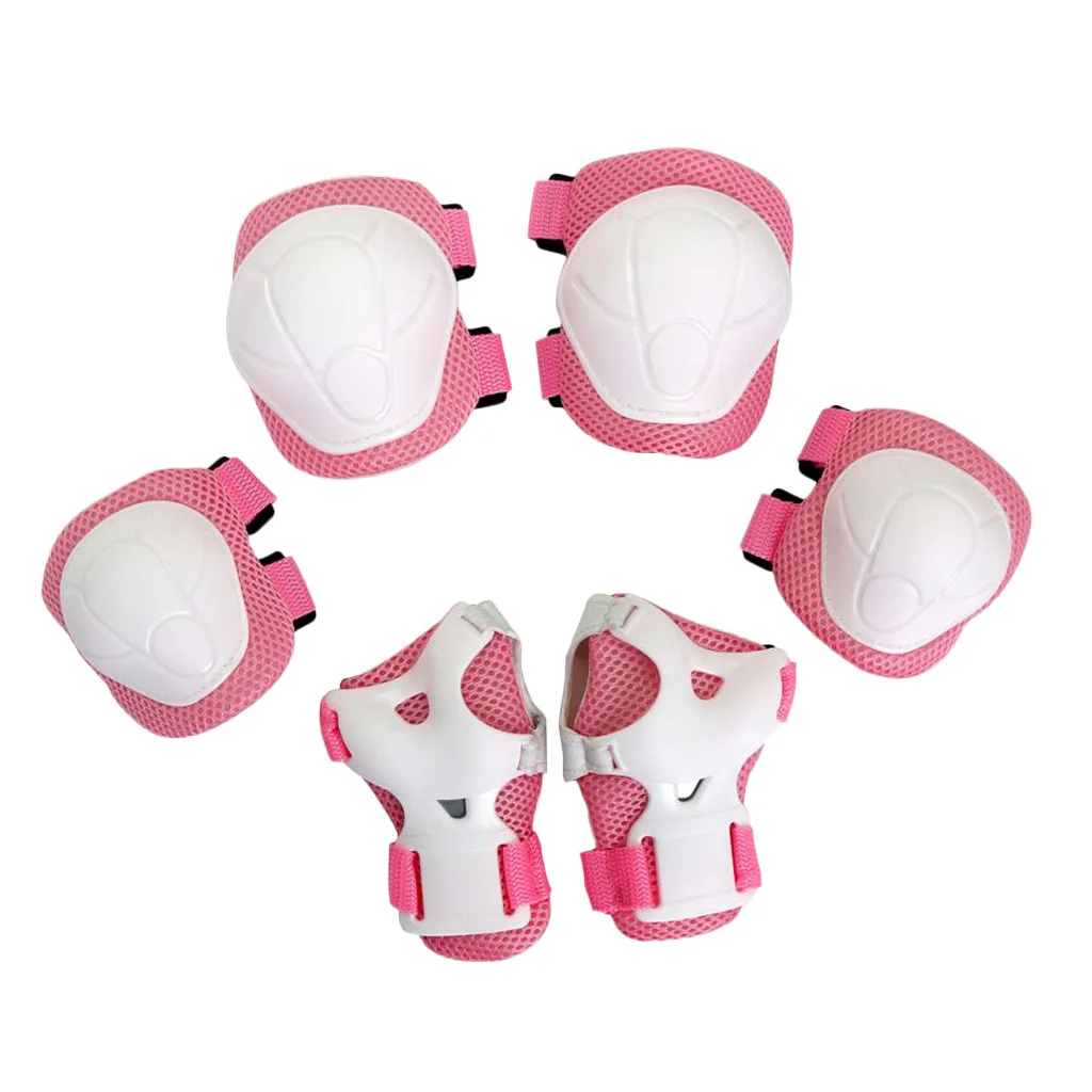 6 Pcs Kid Child Roller Skating Cycling Bicycle Skateboard Helmet Knee Wrist Guard Elbow Pad for Sports Safety Sportswear Access