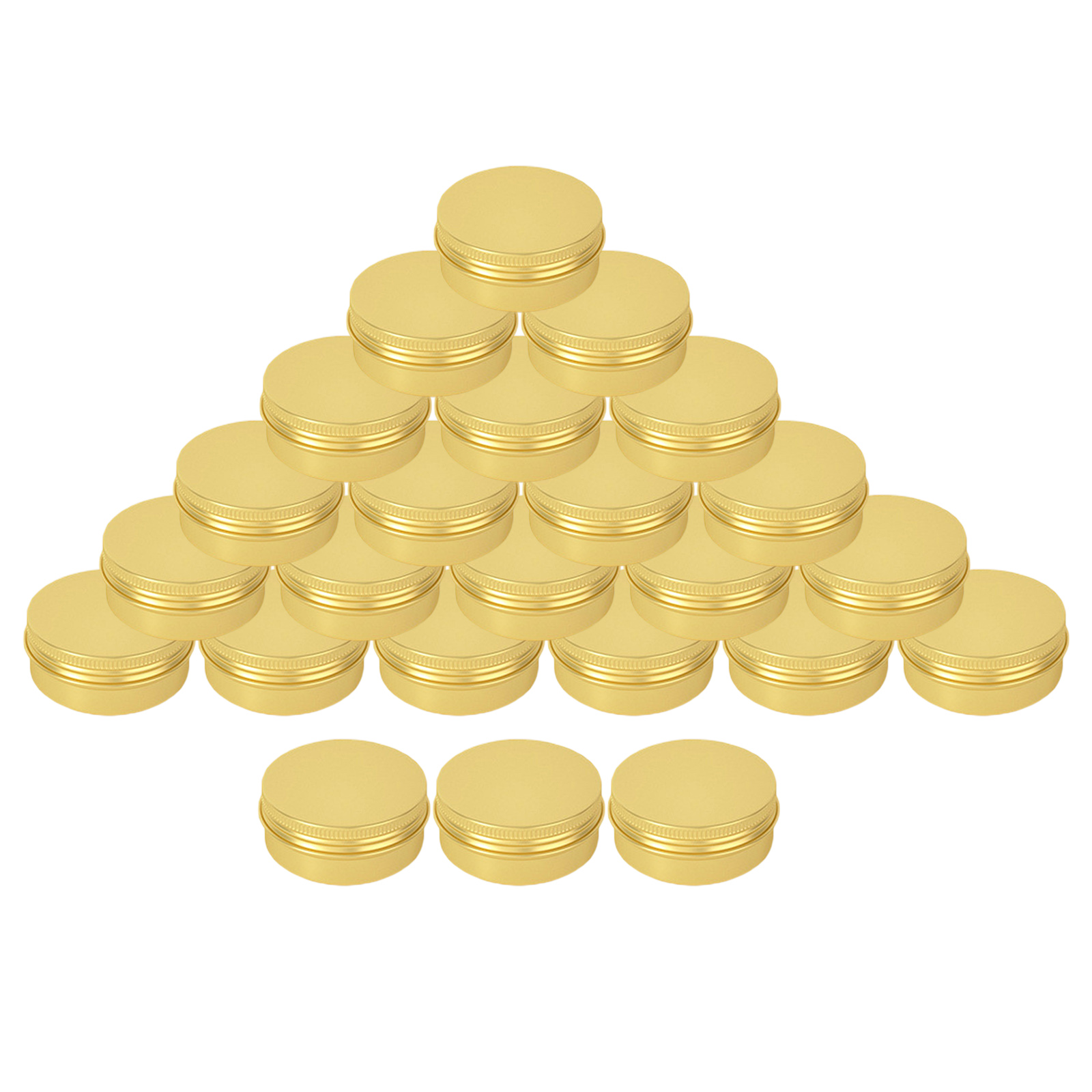 24Pcs 15ml Travel Tin Cans Screw Lid Round Aluminum Metal Case Golden