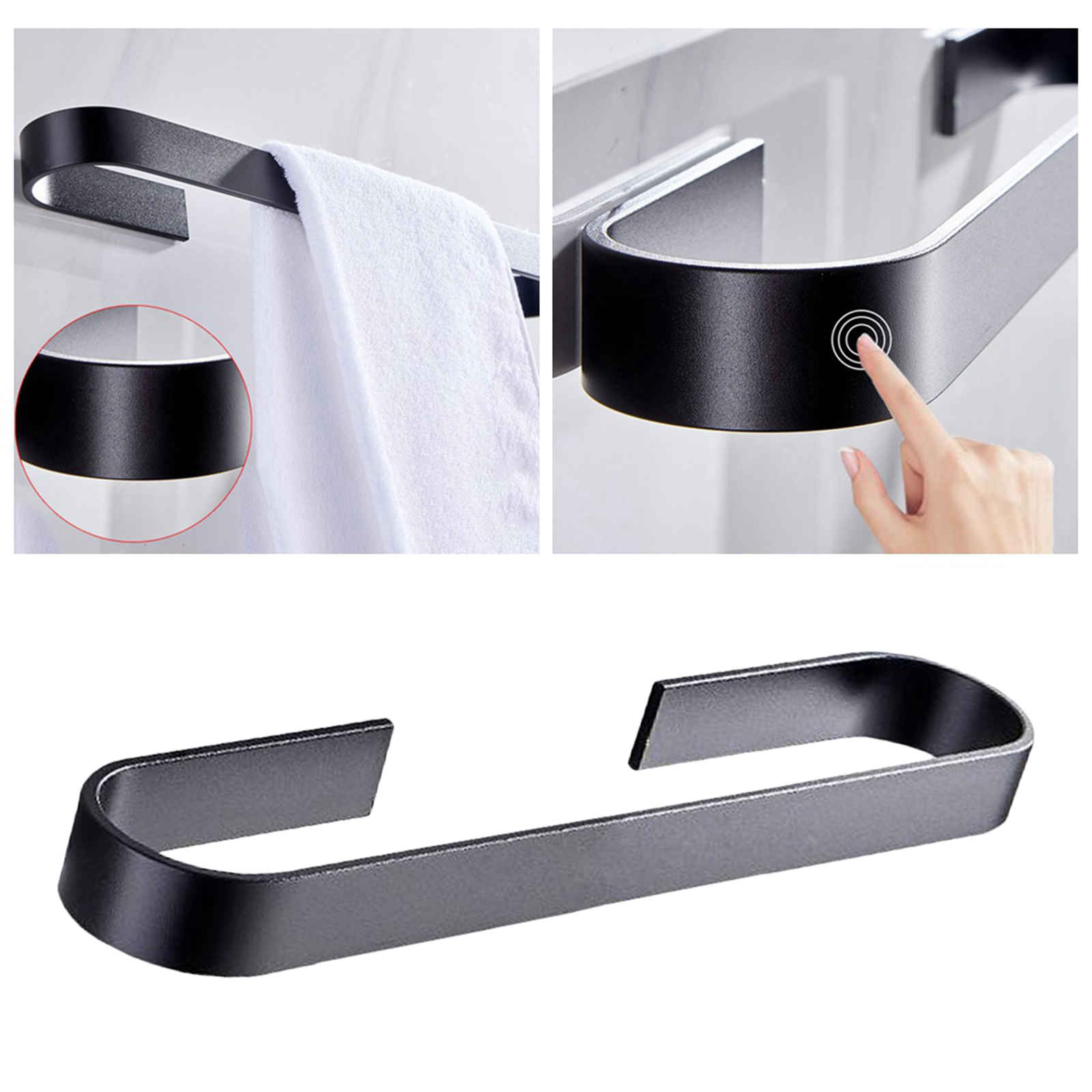 Kitchen Bathroom Hanger Towel Rack Holder Storage Organizer Space Saving Wall Mounted Rack