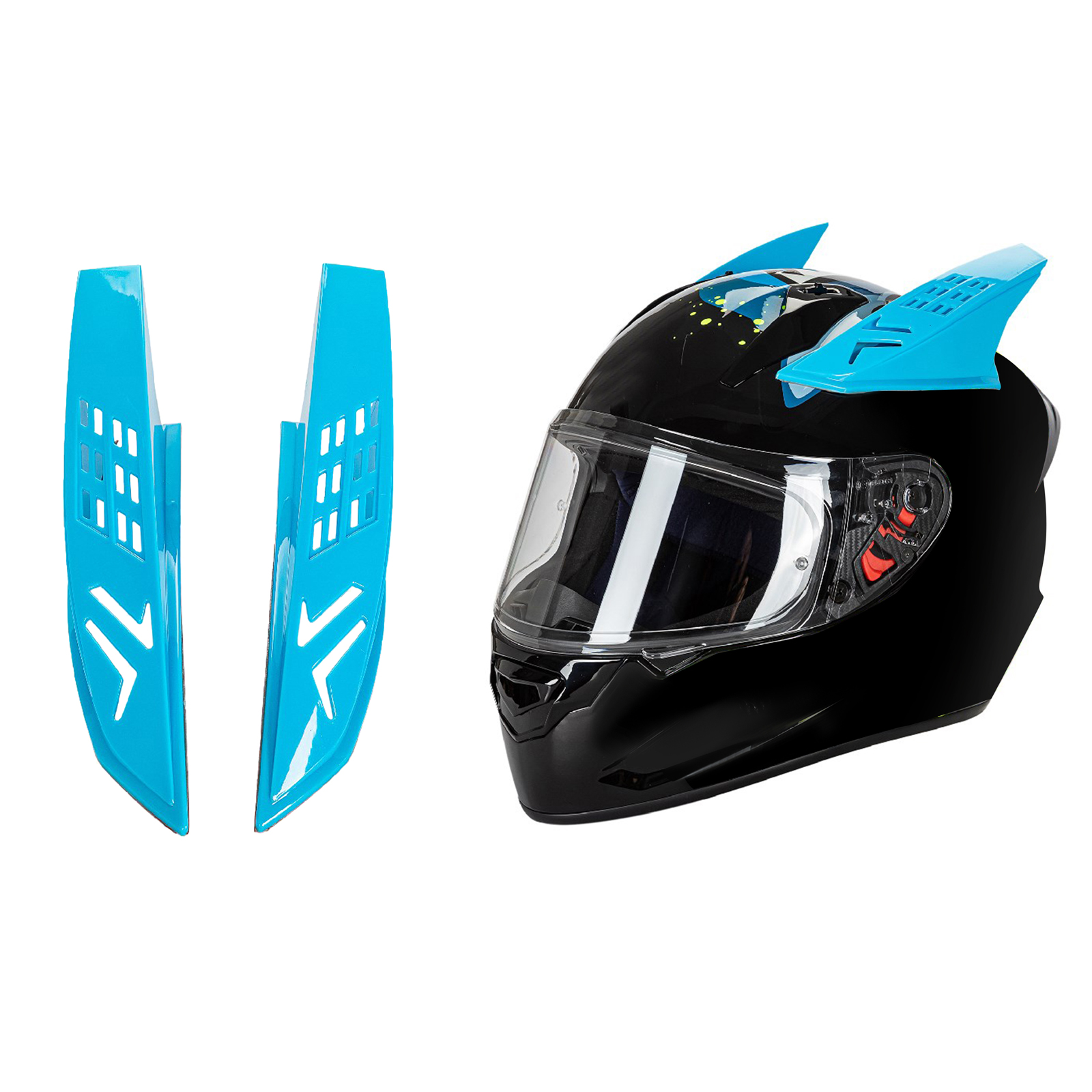 Plastic Motorcycle Helmet Ears Horns 