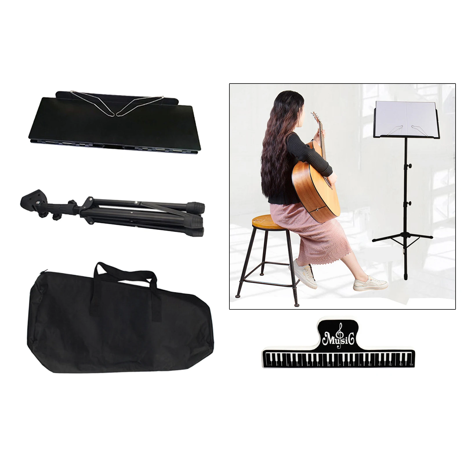 Professional Sheet Music Stand Height Tripod Base Lightweight Compact Easy and Convenient to Carry Height from 26