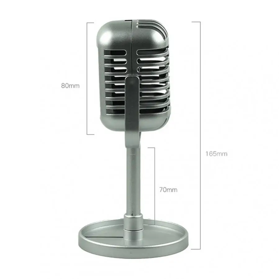 Simulation Classic Retro Dynamic Vocal Microphone Model Mic Universal Stand Prop for Live Performance Studio Record
