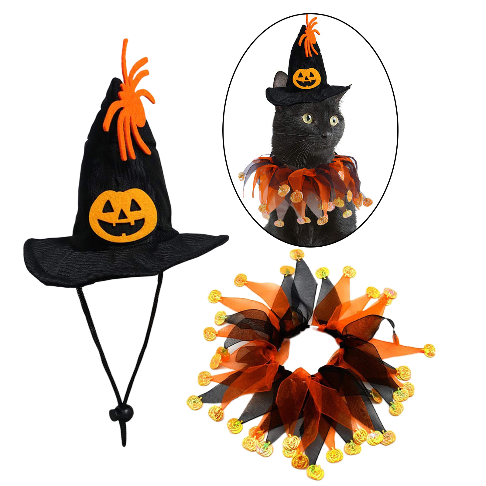 Halloween Pet Costume Set Pumpkin Decoration Apparel for Christmas Festivals Dog Small Animals Easter