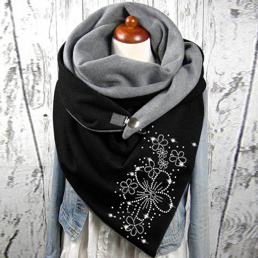 Scarves Retro Style Neckerchief Scarf Triangle Casual Shawl Blanket Warm Printing for Winter