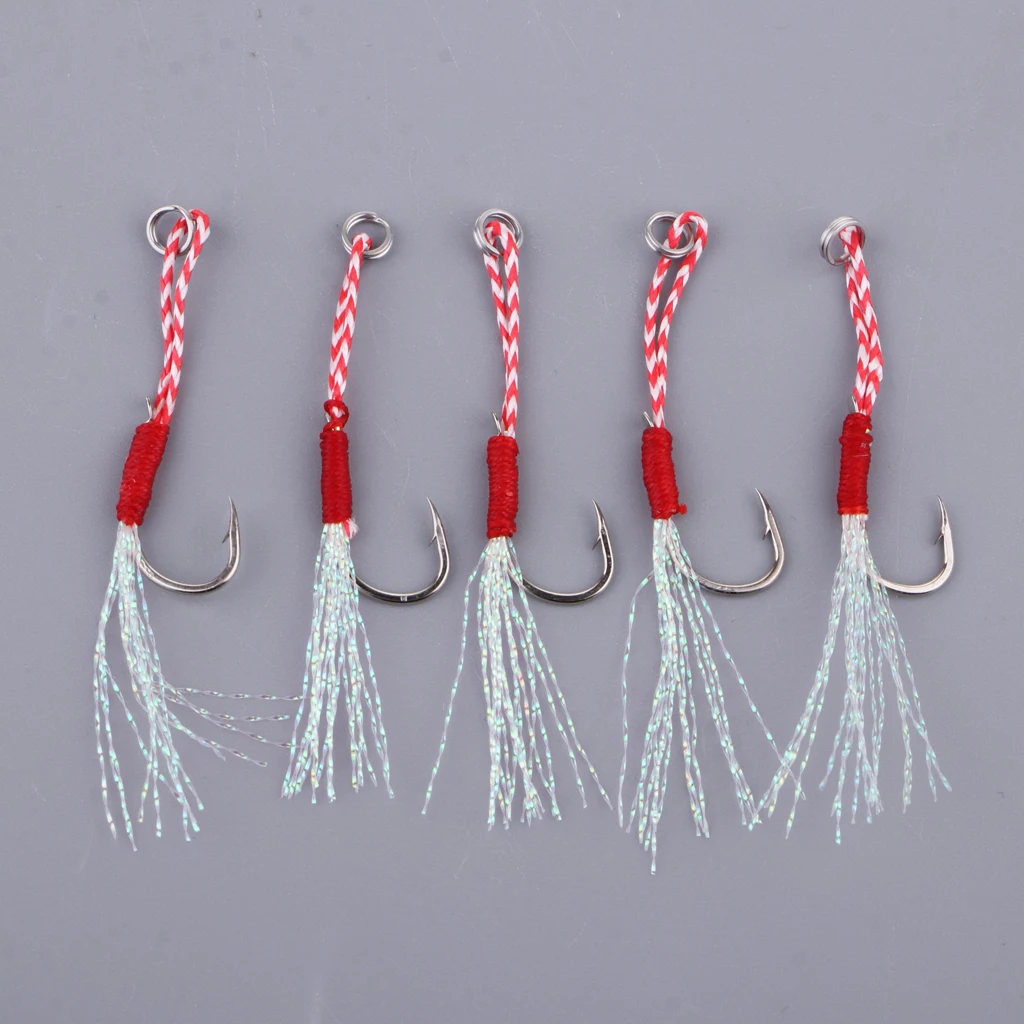 5 Pieces Fishing Hook Assist Hook Suitable for Sea Fishing, Boat Fishing And
