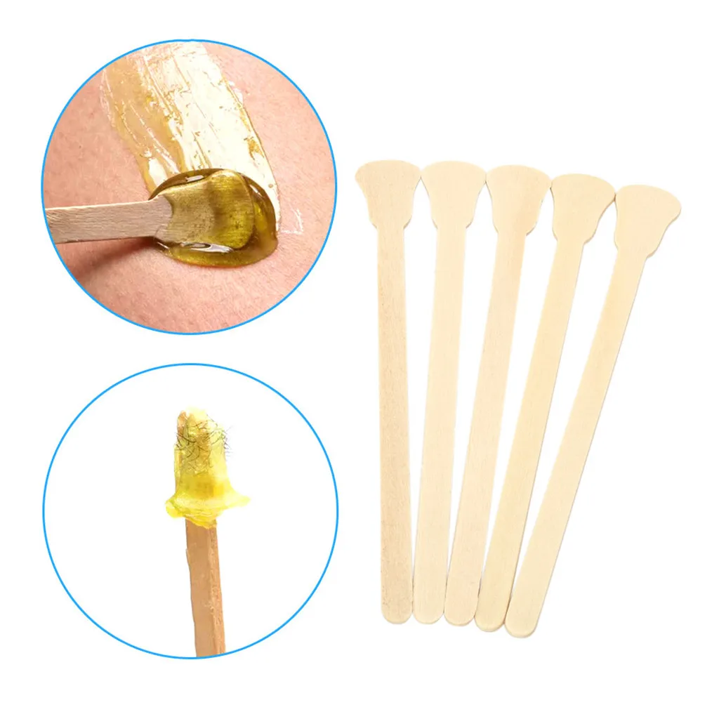 Lot 100pcs Wood Disposable Wax Spatula  Mixing Stick Tongue Depressor
