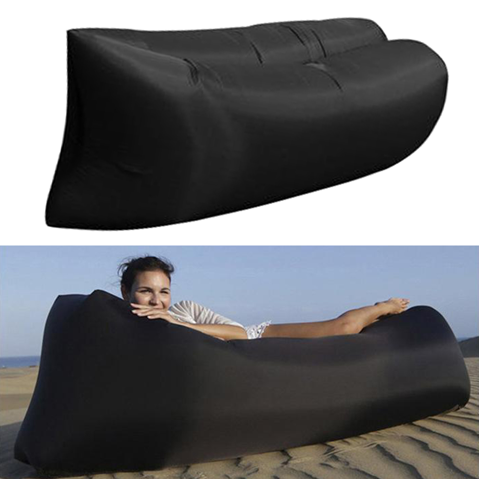 Outdoor Inflatable Sofa Air Bed Lounger Sack Hangout Camping Beach Hiking Bag