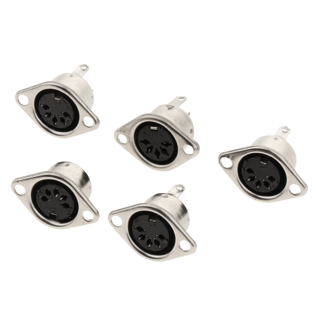 5x DIY PC Keyboard Mouse DIN   Mini Pin Female Plug Audio   Connectors