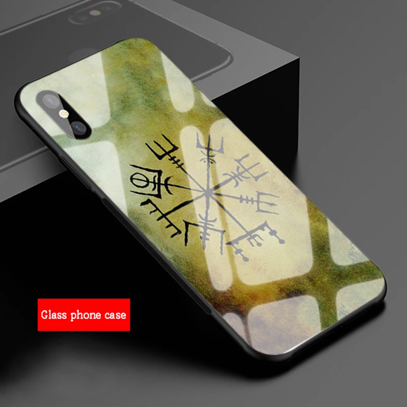 Viking Vegvisir Odin Nordic Tempered Glass Phone Case for IPhone 13 12 11 Pro Max XSMax Mini XR XS X SE 8 7 6 5 5S Plus Cover iphone 13 cases