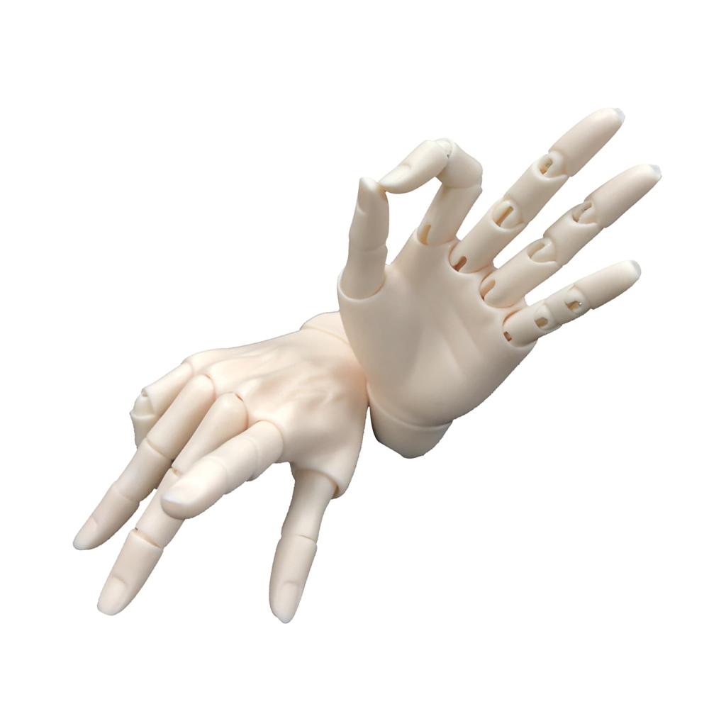 1/3 Resin Flexible Jointed Hands for BJD Male Dolls DIY Making Accessories